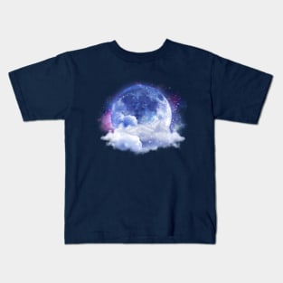 Cute Moon Cloud Star Pattern Pink Universal Night Kids T-Shirt